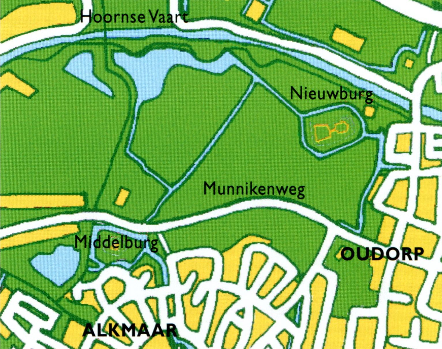 De omgeving van de Middelburg en Nieuwburg tegenwoordig