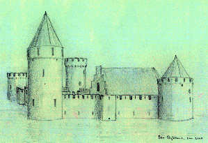 Author's reconstruction of Medemblik Castle for the 13th century.