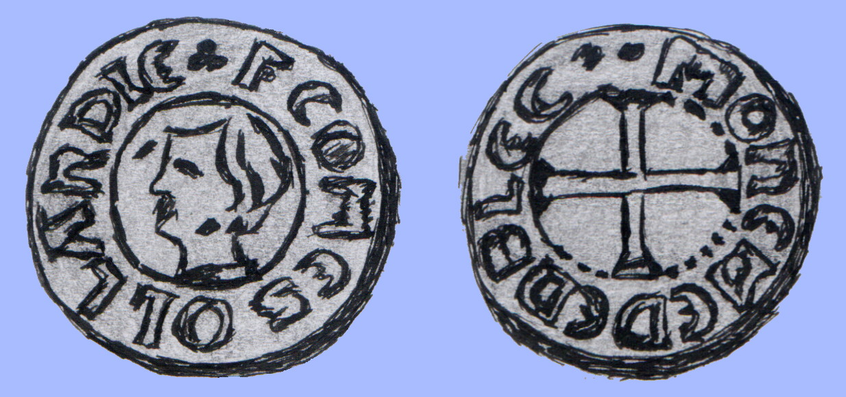 A 'denier' of Florens V, struck by the Mint of Medemblik.
