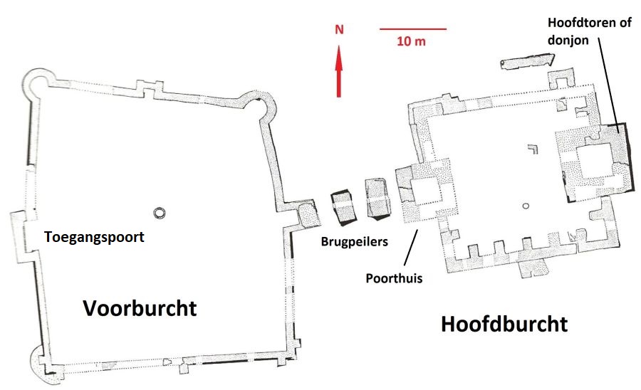 The groundscheme of Nieuwburg Castle.